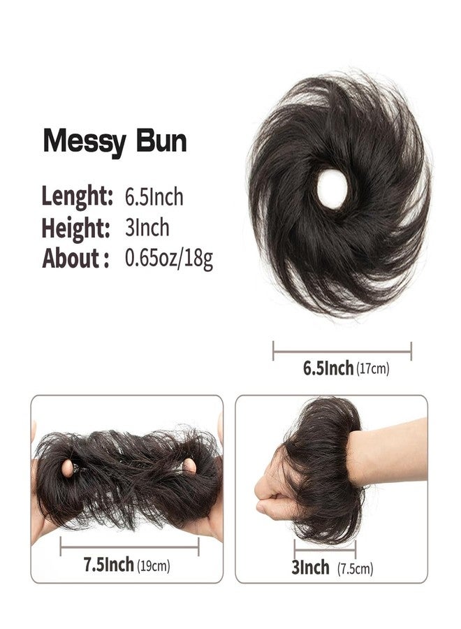 برافراجيا كعكة شعر صناعية من برافراجيا، قطعة شعر كعكة فوضوية، وصلات شعر صناعية حقيقية، قطع شعر كعكة شعر مجعدة طبيعية للنساء/الفتيات (أسود طبيعي) - Image 3
