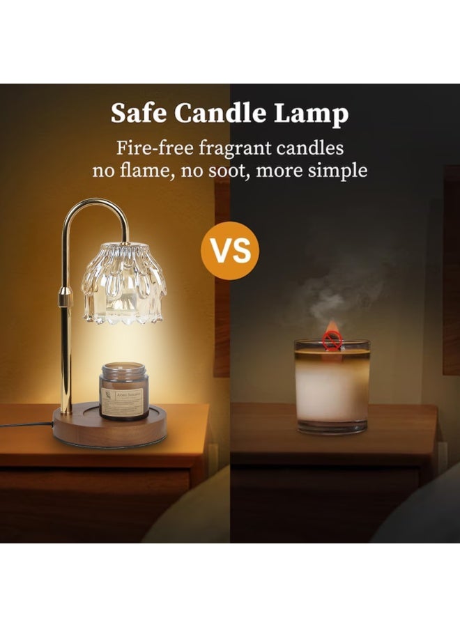 Walpck Candle Warmer Lamp  for Jar Scented Candles, Electric Wax Melt Warmer & 2 * 50W Bulbs - Safe Adjustable Brightness Nightstand Lamp for Home Decor, Mother's Day & Birthday Gifts - Image 3
