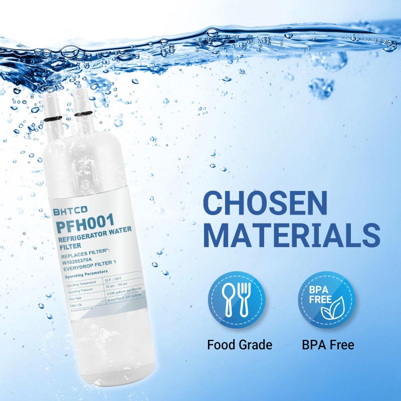 BHTCD Water Filter Replaces WRS325SDHZ/ WRS325FDAM/ WRS325SDHW/ WRS325SDHB/ WRS325FDAW/ WRS325FDAB/ WRS325SDHV Model for Whirlpool Refrigerator- NSF Certified(3Pcs) - Image 5