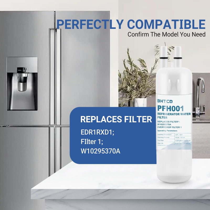BHTCD Water Filter Replaces WRS325SDHZ/ WRS325FDAM/ WRS325SDHW/ WRS325SDHB/ WRS325FDAW/ WRS325FDAB/ WRS325SDHV Model for Whirlpool Refrigerator- NSF Certified(3Pcs) - Image 4
