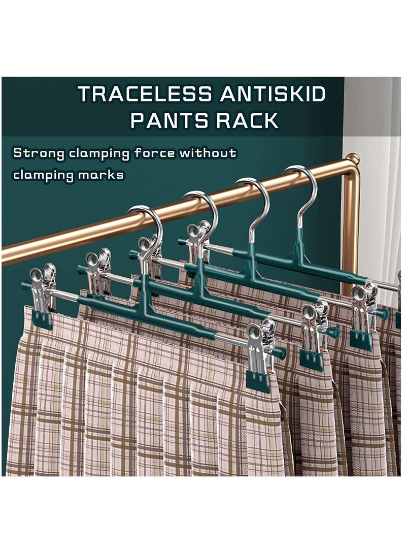 SYOSI Pants Hangers with Clips Skirt Hangers Adjustable Clip Hangers Non Slip Metal Adult Baby Kids Space Saving Clothes Hangers for Closet Shorts Bottom Jeans Trouser Leggings 10 Pack  - Image 5