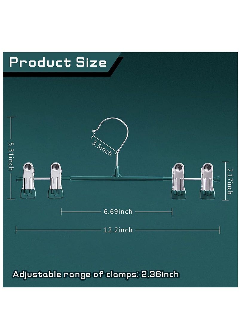 SYOSI Pants Hangers with Clips Skirt Hangers Adjustable Clip Hangers Non Slip Metal Adult Baby Kids Space Saving Clothes Hangers for Closet Shorts Bottom Jeans Trouser Leggings 10 Pack  - Image 4