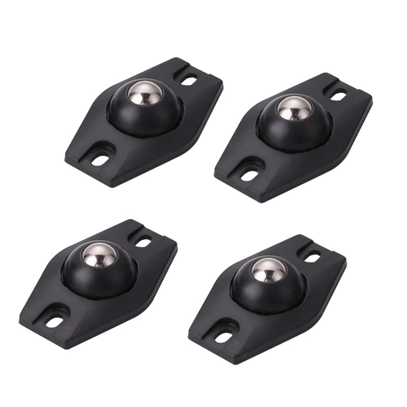 Self Adhesive Furniture Caster Wheels 40pcs Black 360 Degree Stainless Steel Roller Strong Load Bearing Universal Home Wheels - Image 1