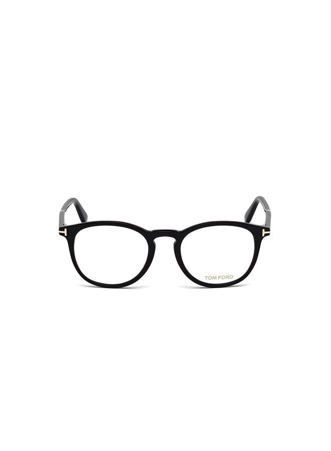 Unisex Round Eyeglass Frames Shiny Black TOMFORD FT540100149 49 mm