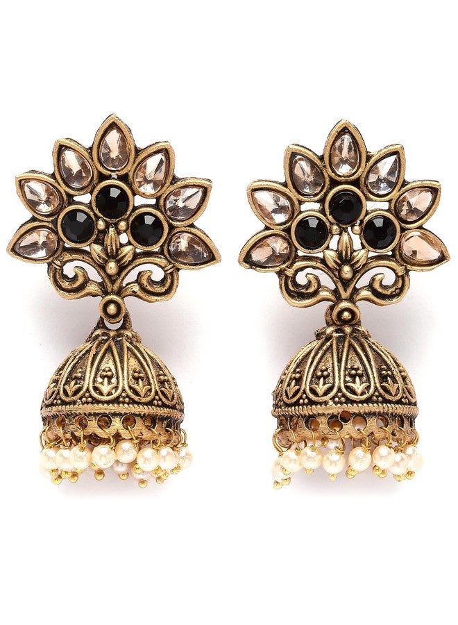كارات كارت أقراط جومكي سوداء مطلية بالذهب العتيق من كارات كارت للنساء - Image 5