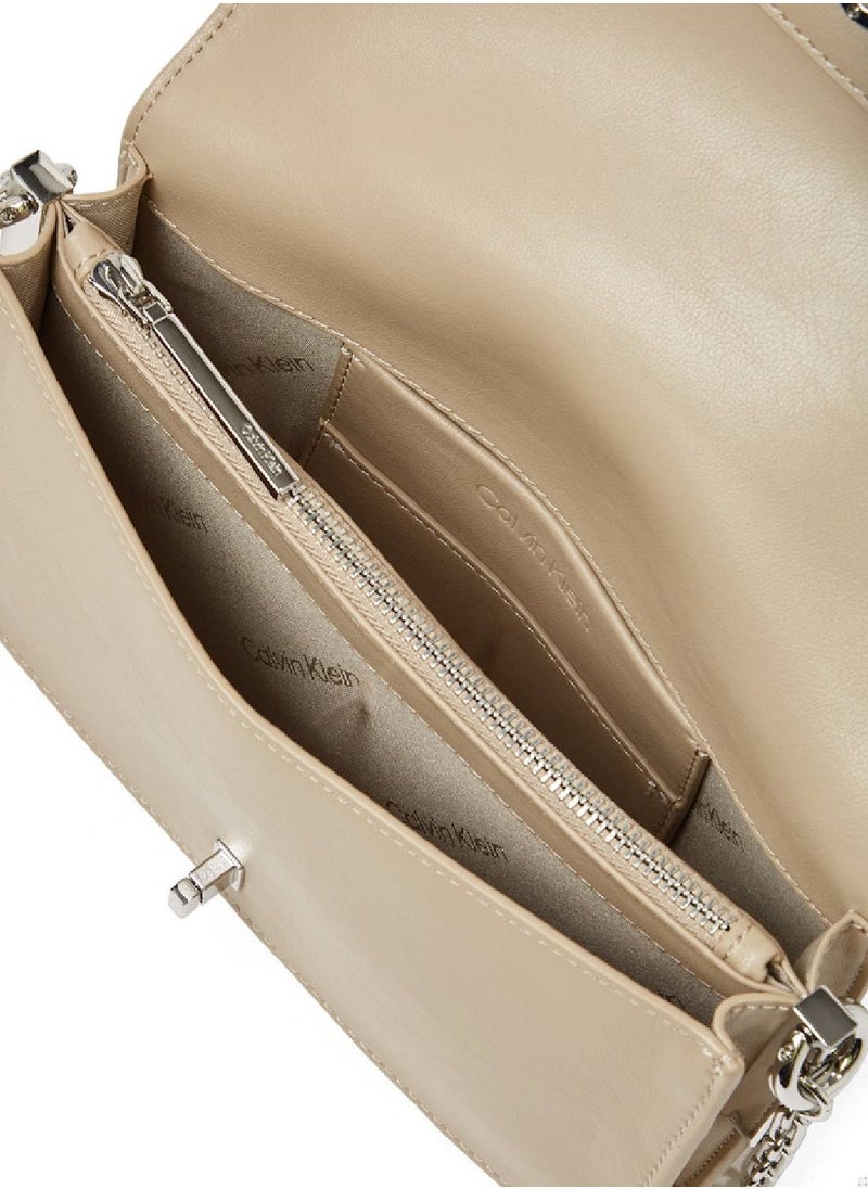 CALVIN KLEIN - Women's Crossbody Wallet Bag - Polyester Blend, Beige - Image 1