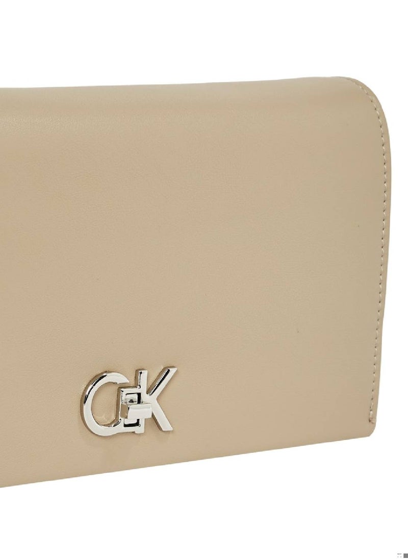 CALVIN KLEIN - Women's Crossbody Wallet Bag - Polyester Blend, Beige - Image 1