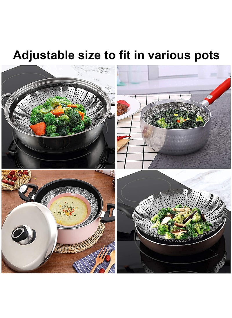PURCHASE ZONE PURCHASE ZONE Vegetable Steamer Basket Multifunctional Stainless Steel Rice Sieve with Handle Steam Basket for Pot Kitchen Cooking Tools for Steaming Dumpling Eggs Corns Pack of 1  - Image 5