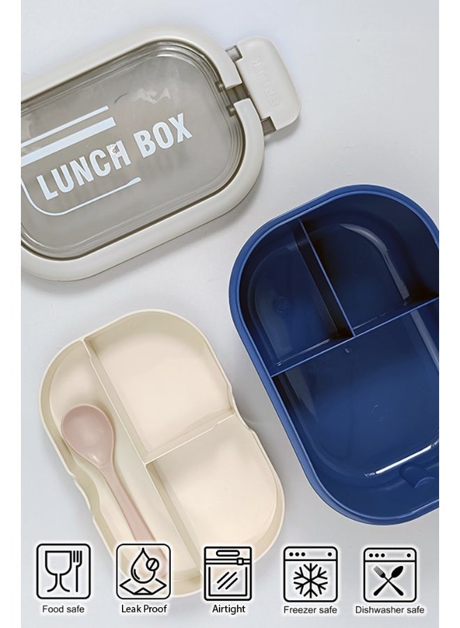 توشيونيكس صندوق غداء سعة 1.5 لتر - صندوق وجبات بينتو مع طبقتين قابلتين للتكديس، 6 أقسام، ملعقة ومقبض حمل - آمن للاستخدام في الفريزر وغسالة الأطباق والميكروويف، مانع للتسرب ومحكم الإغلاق مع قسمين، خالٍ من مادة BPA، خفيف الوزن، وعاء طعام متين للبالغين والأطفال - للمنزل والمكتب والمدرسة وحضانة الأطفال والسفر - 19×13×6 سم - Image 2