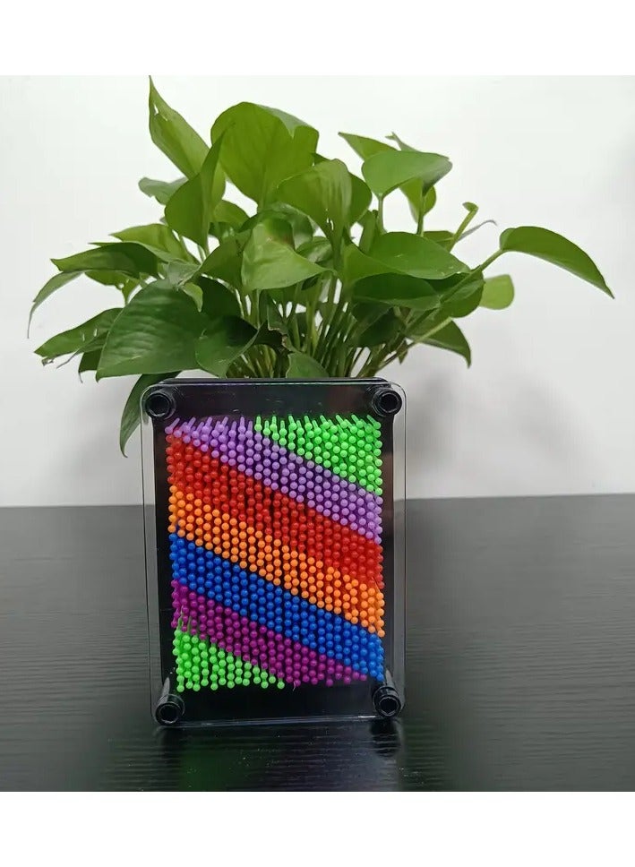 1pc Rainbow 3D Pin Art Toy - Stimulating Sensory Play, Interactive Handprint Creation Board - Educational Fun for Birthday, Back to School, Childrens Day & Christmas - A Vibrant, Creative Gift Idea(MEDIUM SIZE) - Image 5