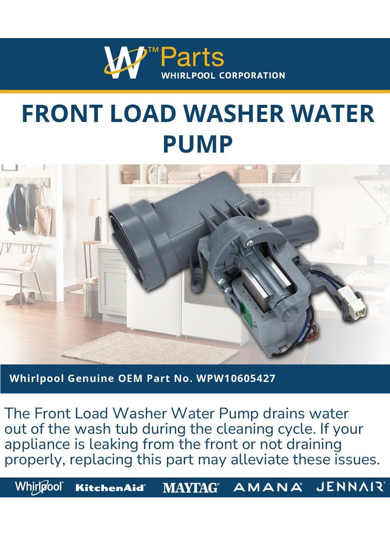 Whirlpool Whirlpool WPW10605427 Genuine OEM Front Load Washer Water Pump Replacement Part  Replaces W10918044 W10903216 W10799064 and more  - Image 4