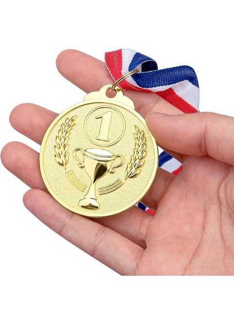 Turkey Trot Medals Olympic Style Award Medals Set - Gold, Silver, Bronze Metal Medals With Ribbons For Sports & Events Solid Metal Competition Medals