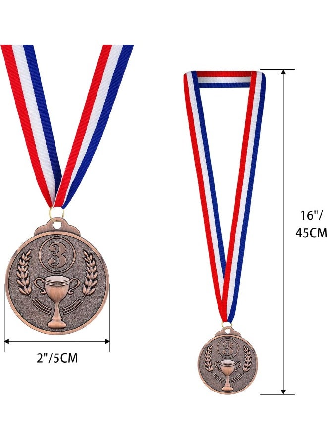 6PCS Number Medals, Gold Silver Bronze Winner Medals with Ribbon, Winner Awards 1st 2nd 3rd Metal Medals, Olympic Style Winner Awards for Sports, Party, Tournaments, ,Competitions（Diam：2 inch）  - Image 3
