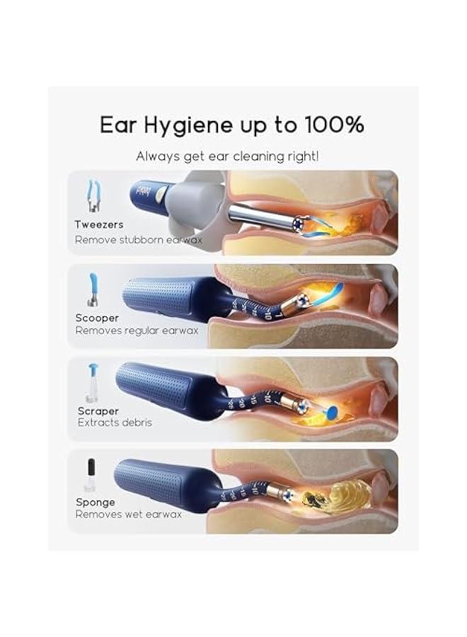 Bebird Bebird Earsight Plus R37R Ear Cleaning Camera Wax Removal Tool kit, Flexible Ear Scope Otoscope Camera Light, Visual Ear Picker Wireless Earwax Remover Tweezers for Adults & Kids - Image 5