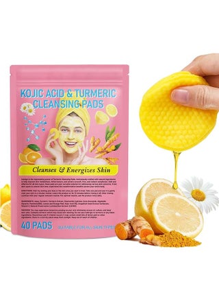 40Pcs Kojic Acid & Turmeric Cleansing Pads For Dark Spots | Turmeric Kojic Acid Cleansing Pads Helps Balance Skin Oil & Water, Fade Spot, Remove Excess Keratin, Clean oil Refines Pores - pzsku/Z7FD66F4F35ABDA51539EZ/45/1746200087/5f52700a-ee47-4456-b972-42fbdab4d946