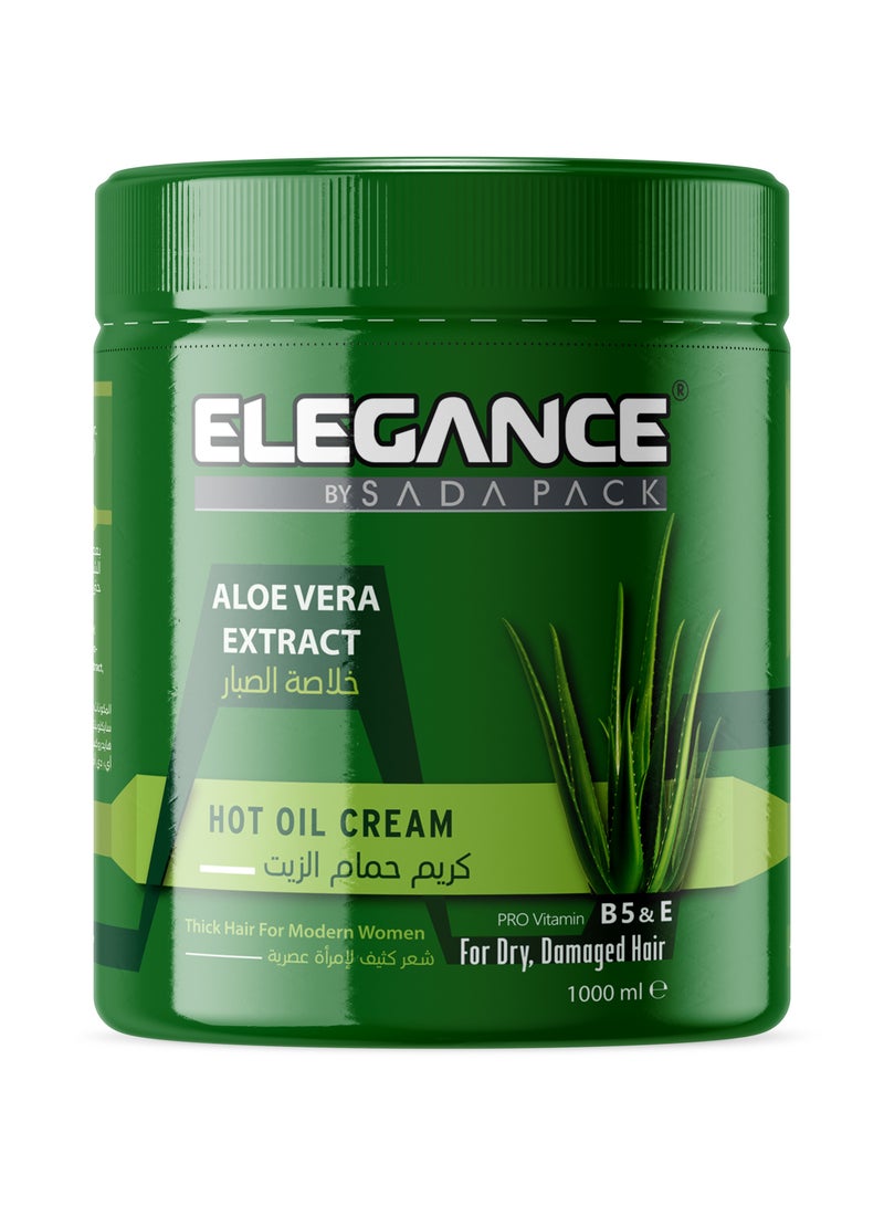 Elegance Elegance Hot Oil Cream with Aloe Vera (1000ml) - Hair Repair, Growth, and Deep Conditioning Treatment with Vitamin B5 and E  - Image 1