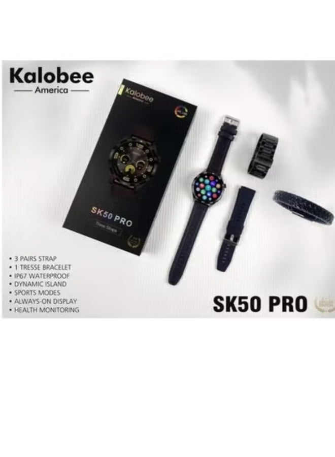 Kalobee SK50 Pro Smart Watch | Vibrant AMOLED Display | Includes 3 Interchangeable Straps & Bonus Bracelet | Wireless Charging | Fitness & Health Tracker with Heart Rate, Sleep & Activity Monitoring | Stylish Multicolor Design - Image 3
