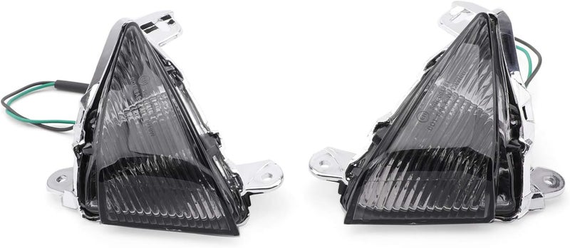 Areyourshop Front Turn Signals Lens for Kawasaki ZX14R, ZX10R, ZX636/ZX6R, Ninja 650F, Concours (Smoke) - Image 1