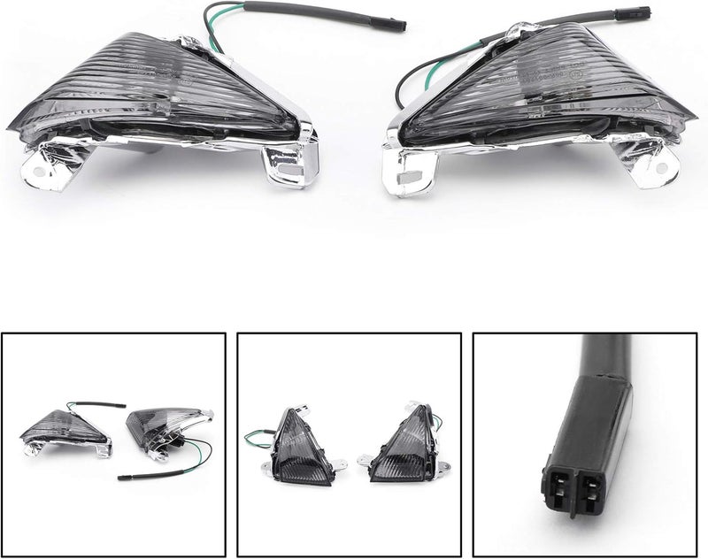 Areyourshop Front Turn Signals Lens for Kawasaki ZX14R, ZX10R, ZX636/ZX6R, Ninja 650F, Concours (Smoke) - Image 4