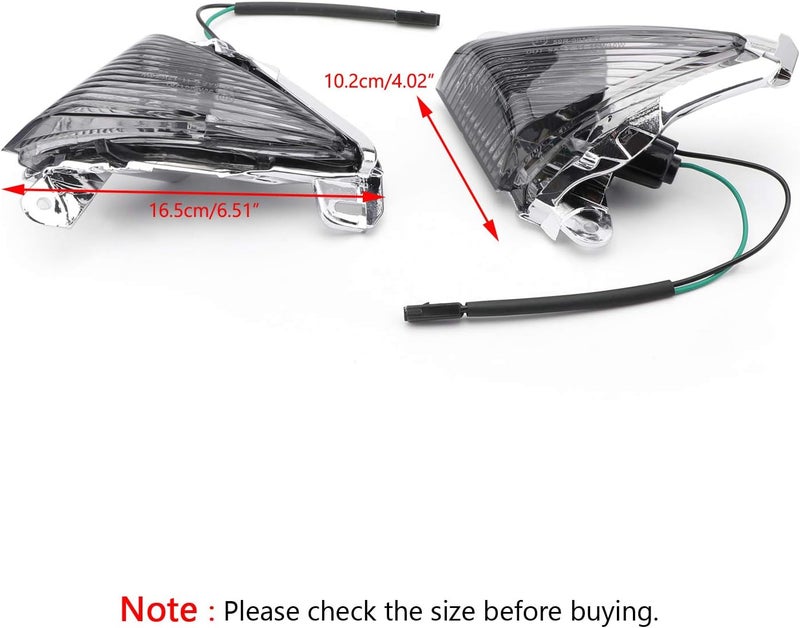 Areyourshop Front Turn Signals Lens for Kawasaki ZX14R, ZX10R, ZX636/ZX6R, Ninja 650F, Concours (Smoke) - Image 3