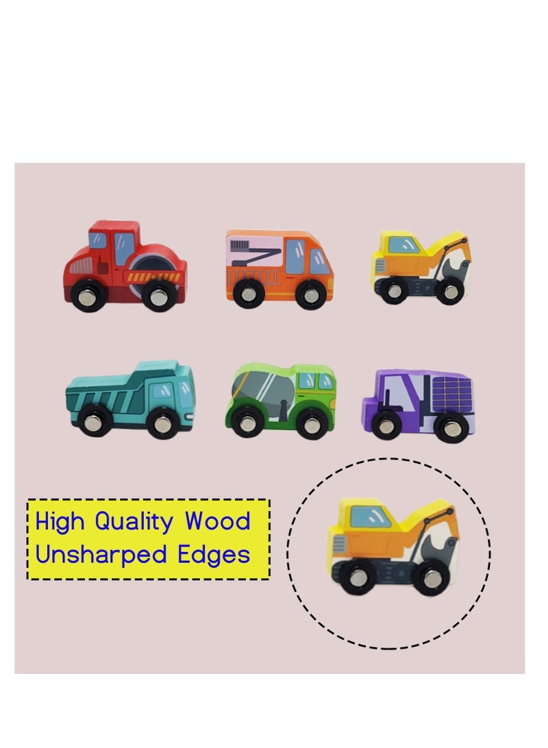 Factory Price 6 Pieces Wooden Mini Car Set - B - Image 3
