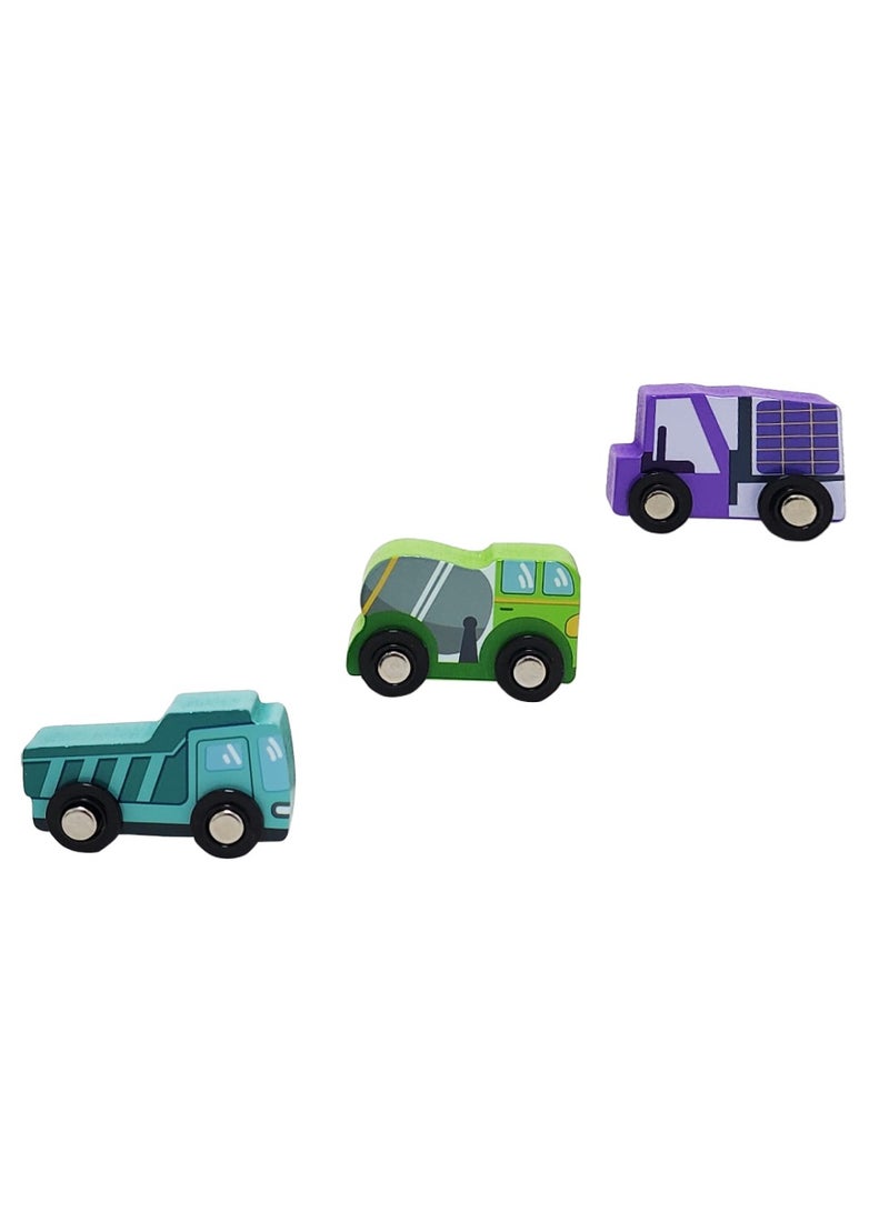 Factory Price 6 Pieces Wooden Mini Car Set - B - Image 5
