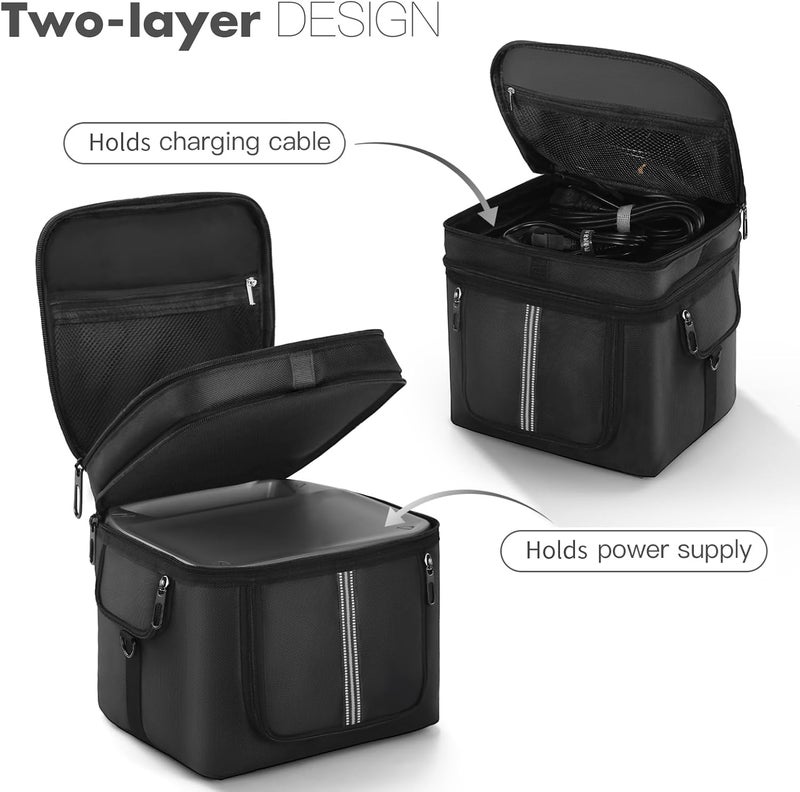 EUGOOCX Carrying Case Compatible with ECOFLOW River River 2 MAX Portable Power Station, Travel Storage Bag with Zipper Windows for Generator, Charging Cable and Accessories - Image 3