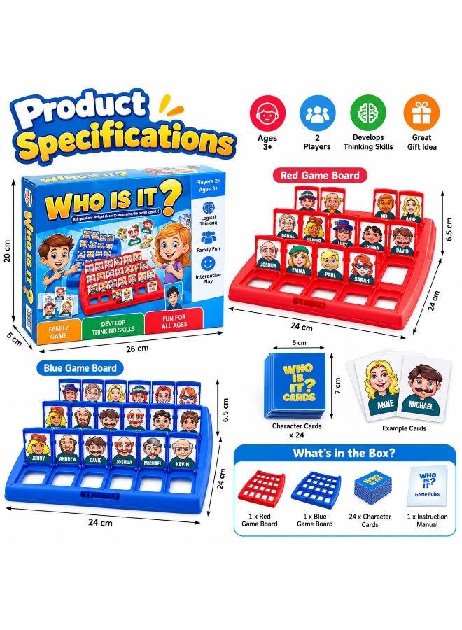 Twisoo Who Is It Guessing Board Game for Kids, Classic Guess Who Family Game with Character Cards, Interactive Question & Answer Game for Children, Family Game Night & Parties - Image 4