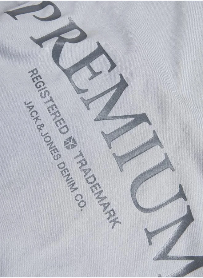 جاك اند جونز Logo Print Crew Neck T-Shirt