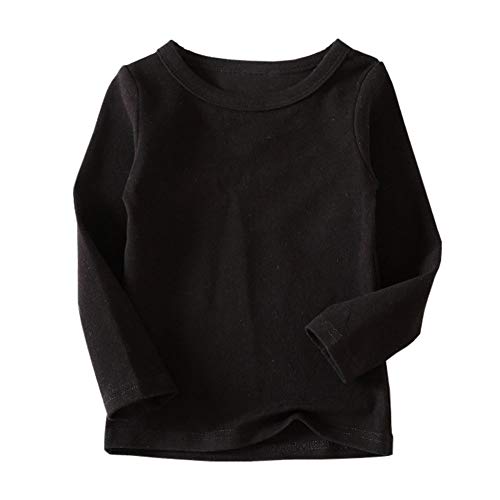 JWWN Toddler Boys Girls Long Johns Thermal Underwear Set 2PC Crewneck Tops and Bottom Kids Pajamas Warm Jammies,(Black,3T) - Image 2