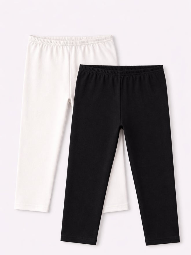 victor and jane Pack of 2 - Girls Basic Stretch Capri Leggings - Image 4