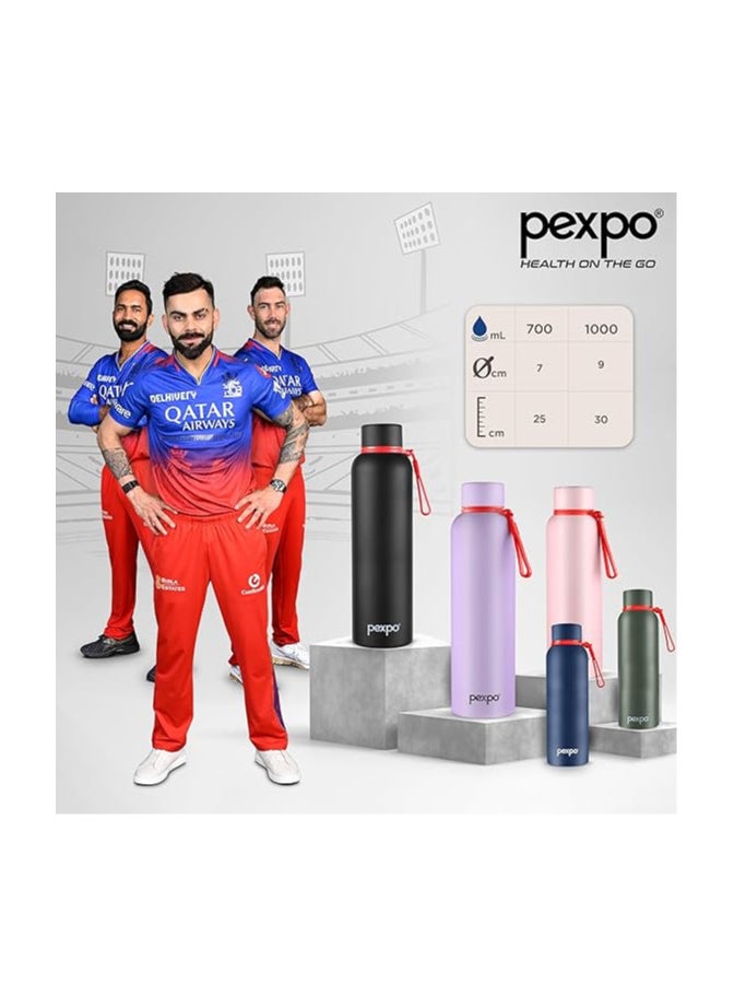 Atlasware Pexpo Bravo Pro 1000ml Hot & Cold ISI Certified Flask- Denim Blue- Stainless Steel Water Bottle  - Image 2