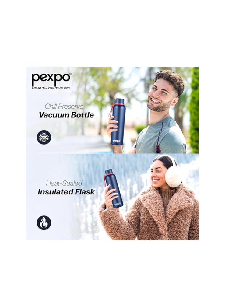 Atlasware Pexpo Bravo Pro 1000ml Hot & Cold ISI Certified Flask- Denim Blue- Stainless Steel Water Bottle  - Image 4