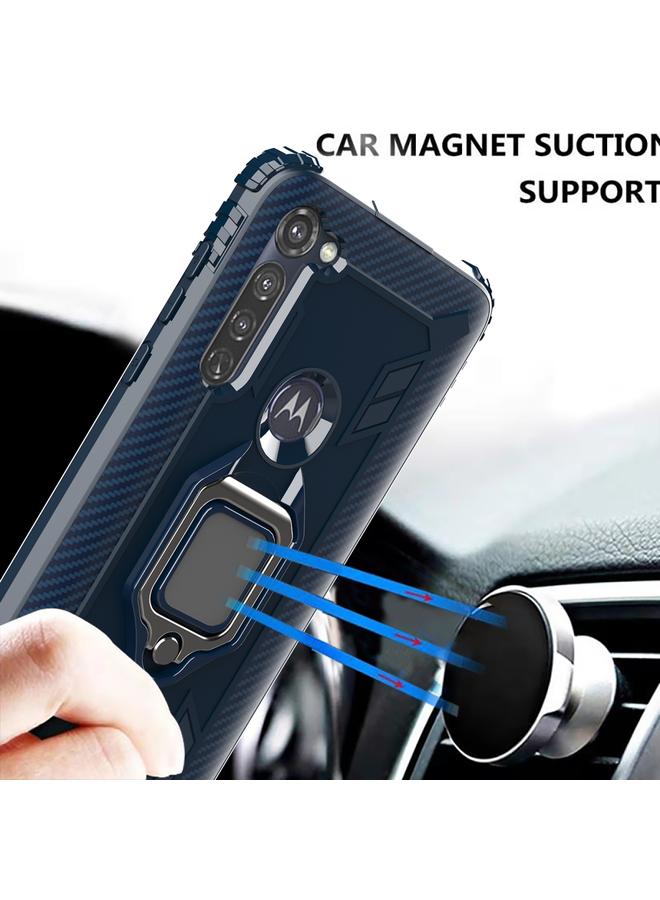 اس-توب جراب لهاتف Motorola Moto G Stylus مصنوع من ألياف الكربون ومزود بحلقة تثبيت دوارة 360 درجة - Image 4