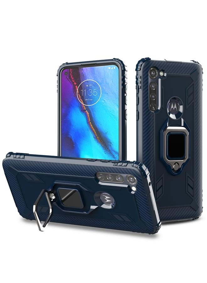 اس-توب جراب لهاتف Motorola Moto G Stylus مصنوع من ألياف الكربون ومزود بحلقة تثبيت دوارة 360 درجة - Image 1