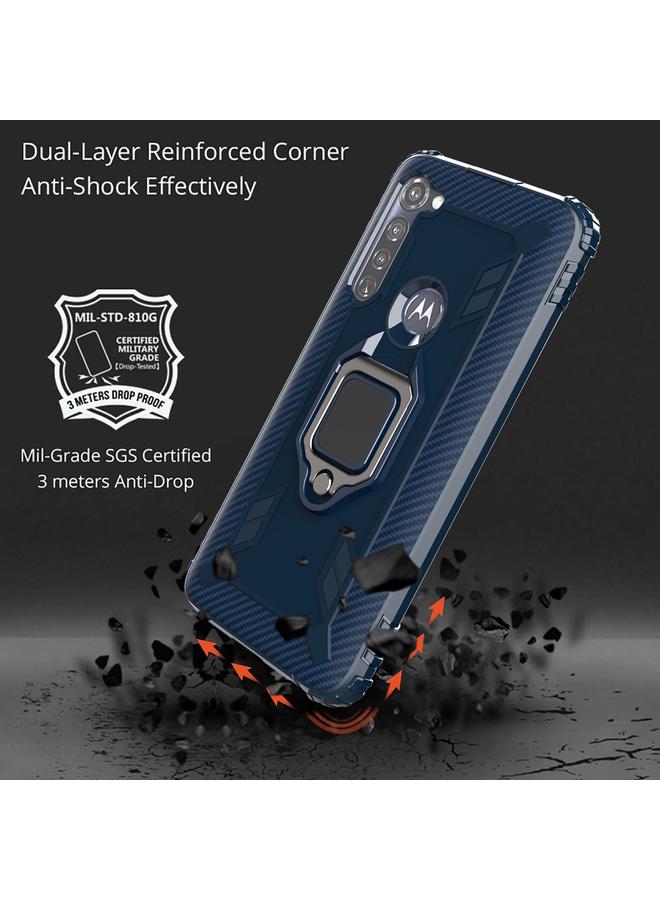 اس-توب جراب لهاتف Motorola Moto G Stylus مصنوع من ألياف الكربون ومزود بحلقة تثبيت دوارة 360 درجة - Image 5