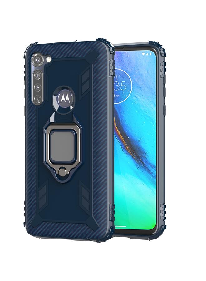 اس-توب جراب لهاتف Motorola Moto G Stylus مصنوع من ألياف الكربون ومزود بحلقة تثبيت دوارة 360 درجة - Image 2