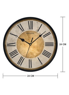 Naturel Naturel Classic Golden Theme Decorative Latest Wall Clock with Glass (Black Frame)  - Image 3