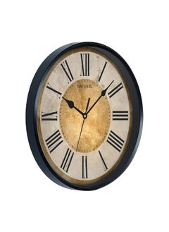 Naturel Naturel Classic Golden Theme Decorative Latest Wall Clock with Glass (Black Frame)  - Image 2