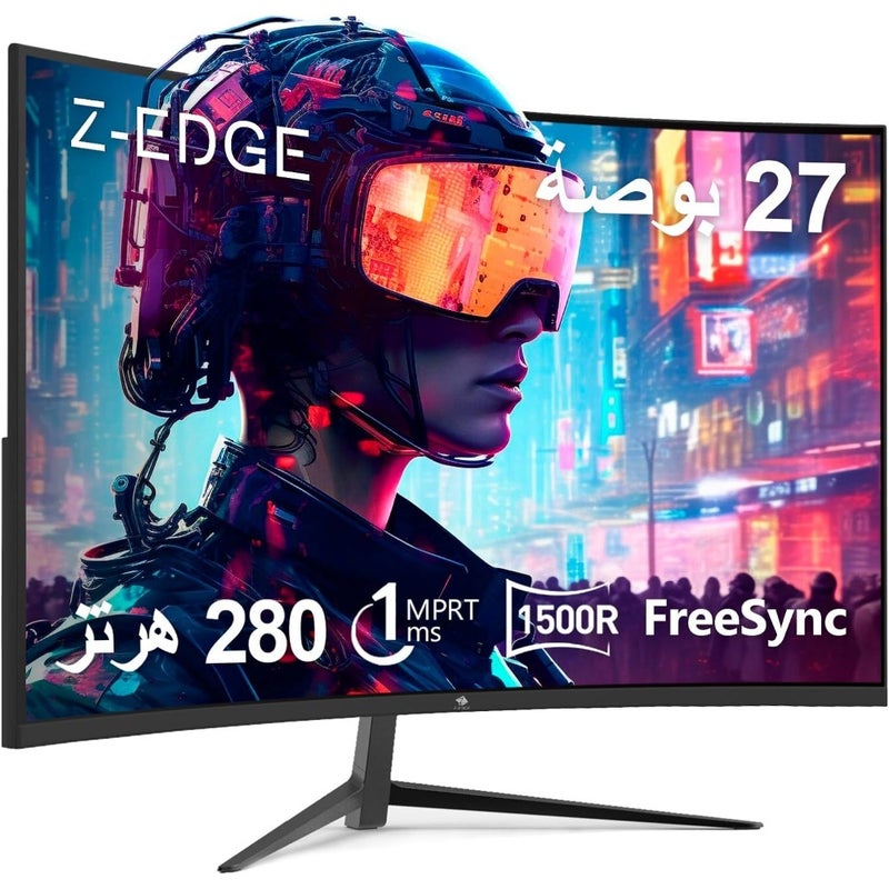 Z-Edge 27-inch Curved Gaming Monitor 16:9 1920x1080 280Hz 1ms Frameless LED Gaming Monitor, UG27P AMD Freesync Premium Display Port HDMI - Image 1