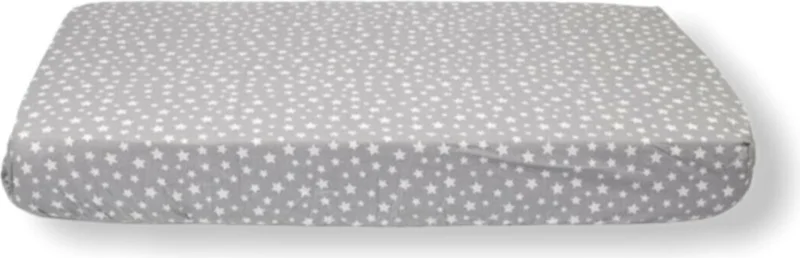 بيبيك اوزيل Baby Special Cotton Baby and Kids Fitted Sheet Gray Background with White Stars 50 x 90 cm