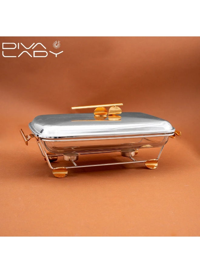 DIVA LADY ✨ Diva Lady Luxury Food Warmer with Pyrex Dish 2.5L – Sophisticated Design & Elegant Shine 🍽️💛 - Image 1
