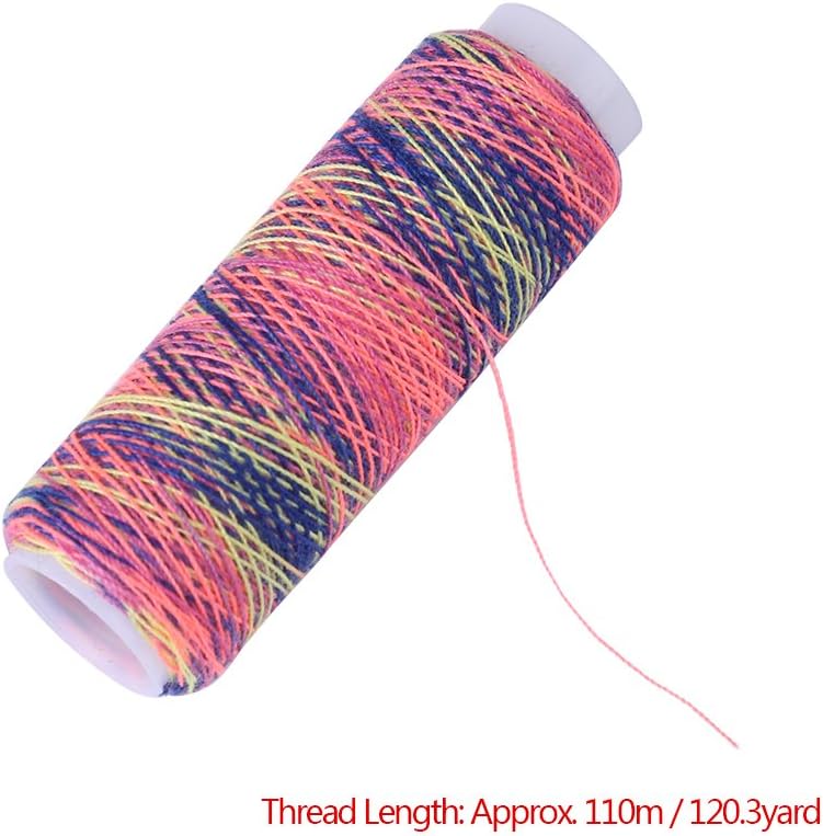 klarako 5pcs Embroidery Thread, Multicolor Gradient Sewing Quilting Spools Garment Accessory Emergency and Travel, DIY Home High Strength Thread Rainbow Color for Manual Embroidery Sewing Machine - Image 3
