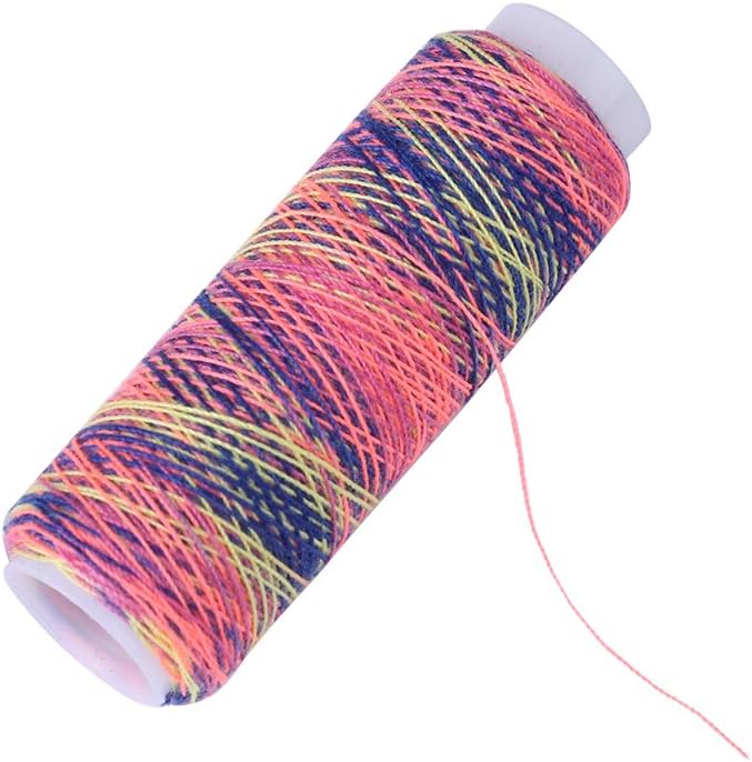 klarako 5pcs Embroidery Thread, Multicolor Gradient Sewing Quilting Spools Garment Accessory Emergency and Travel, DIY Home High Strength Thread Rainbow Color for Manual Embroidery Sewing Machine - Image 5
