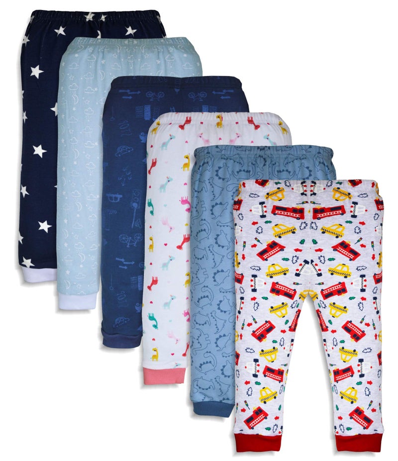minicult Boys' and Girls' Cotton Printed Pyjama (Multicolour, 2-3 Years) -Pack of 6 - Image 1