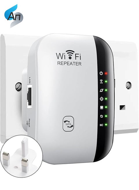 300m Wifi Repeater, Wi-Fi Range Extender, Long Range Repeater with Ethernet Port, Quick Setup, Home Wireless Repeater