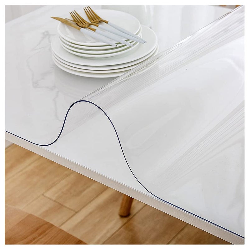 LAVOUP Table Protecter 60 x 100 cm Clear 15mm PVC Wipeable Table Cover Cloth Waterproof For Home Kitchen 236 X 394 Inch Transparent 60 x 100 cm