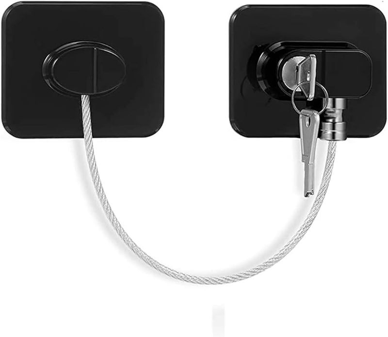 أثاث أمان الأطفال مراسي 4 قطع أقفال ثلاجة وخزانة مع مفاتيح قفل مفتاح أسود - Image 2