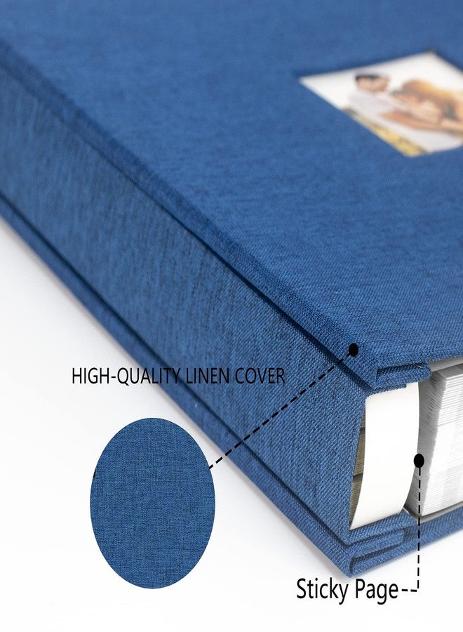 Aenbuslm Photo Album Self Adhesive Pages for 4x6 5x7 8x10 Pictures Magnetic Scrapbook Photo Albums with Sticky Pages Books with A Metallic Pen for Baby Wedding Family 13.2x12.8 Blue 120 Pages - Image 3