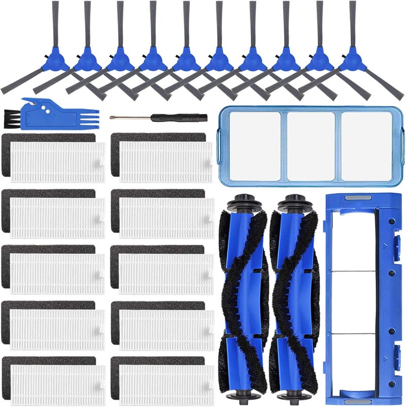 FFsign Replacement Parts Accessories Kit for Eufy RoboVac 11S, 15C, 30, 30C, 12, 35C Vacuum Filters, 10 Side Brushes, 10 Filter, 2 Main Brush, 1 Pre Filter, 1 Roller Brush Guard - Image 1